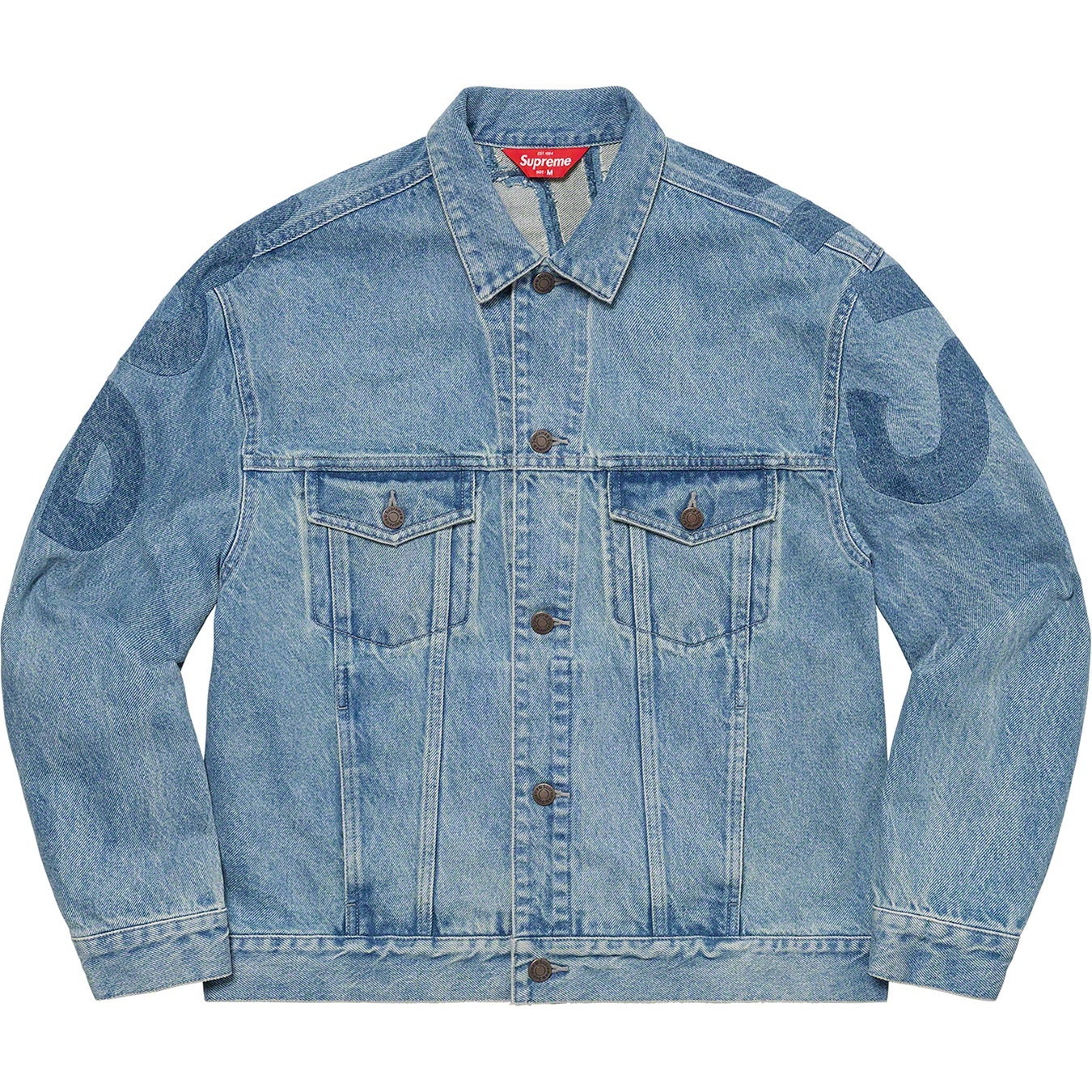 Inset Logo Denim Trucker Jacket view 4